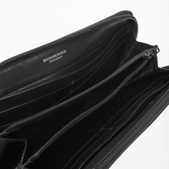 Burberry House-Check Leather-Trim Long Zip Wallet - Picture 8 of 9